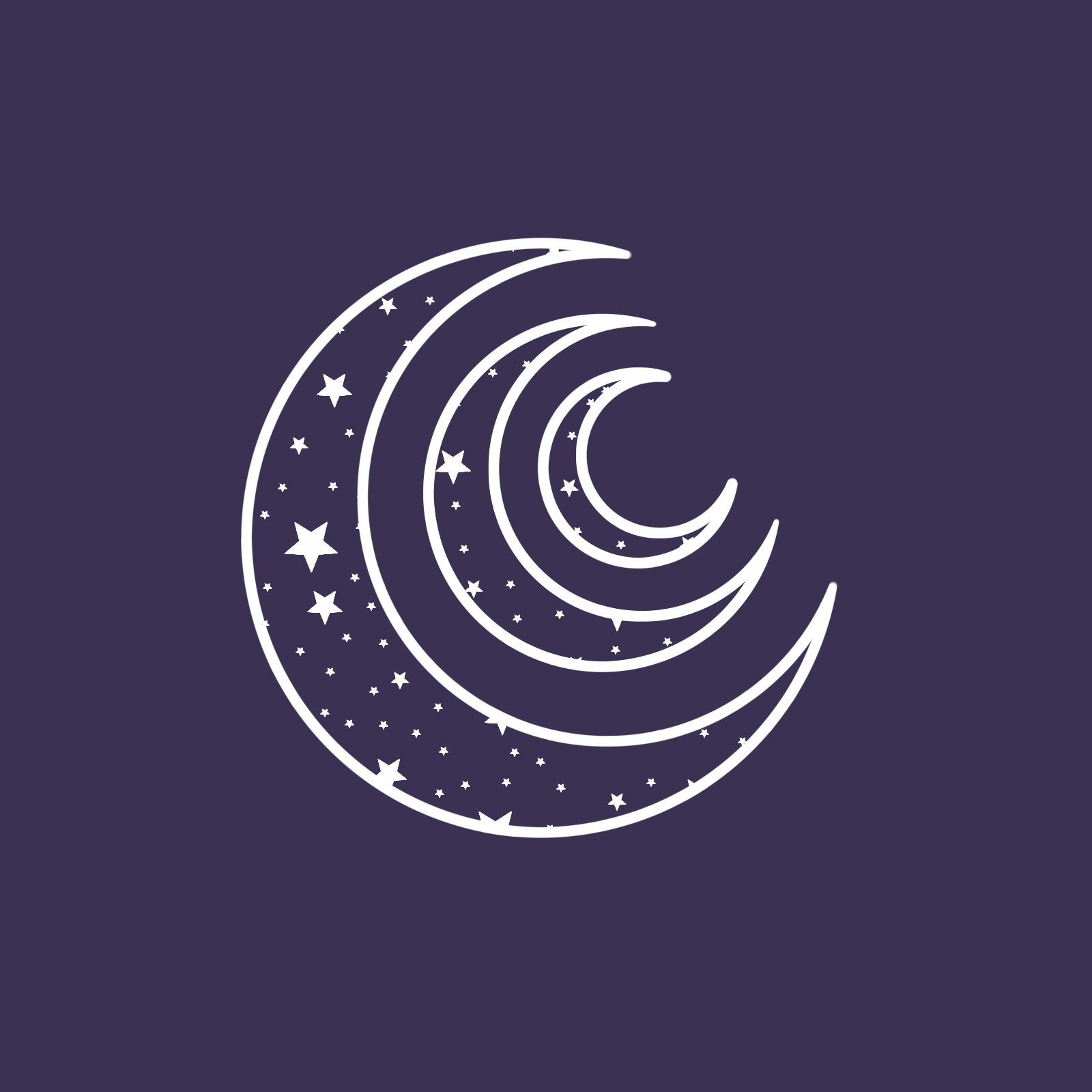 White Star-Filled UCCCLE Logo with Stars on Purple Background